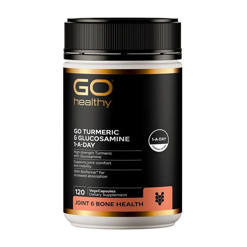 Go Healthy Turmeric &amp; Glucosamine 1 a day 高之源姜黄素+葡萄氨糖关节灵 120粒【保质期2028/12】